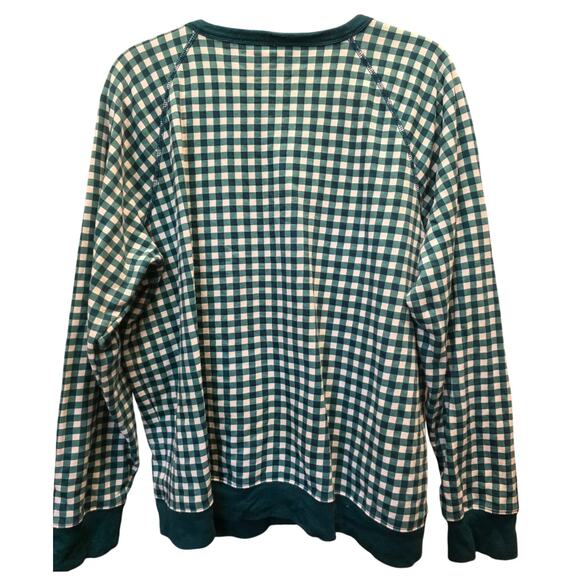 DRAPER JAMES Green Gingham Natalie Sweatshirt Size XXL EUC - Picture 4 of 6